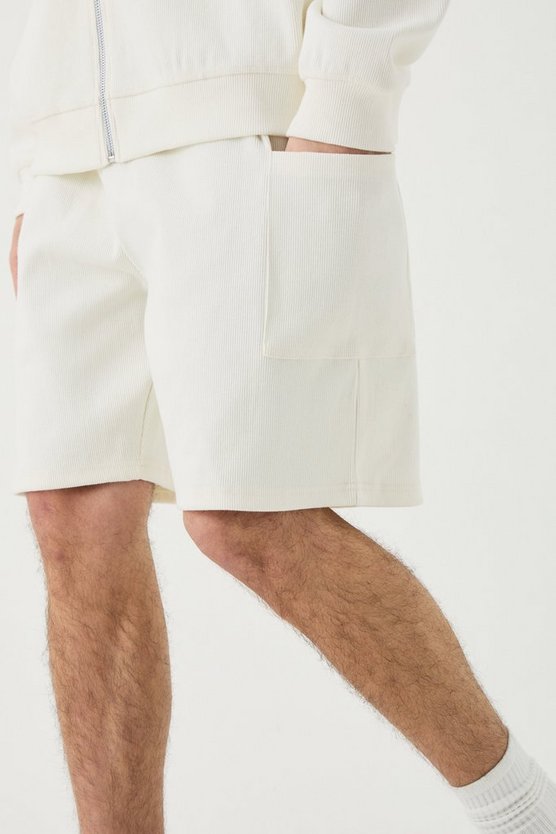 Lockere gerippte Cargo-Shorts