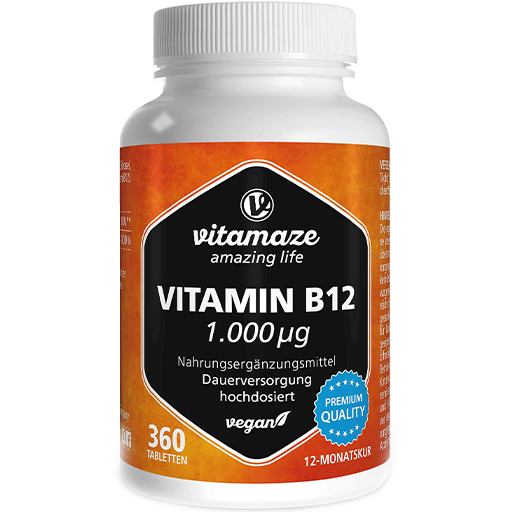 VITAMIN B12 1000 µg hochdosiert vegan Tabletten  360 St  Tabletten