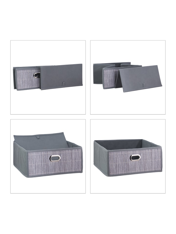 relaxdays Aufbewahrungskorb in Grau - (B)31 x (H)14 x (T)31 cm günstig kaufen onesize