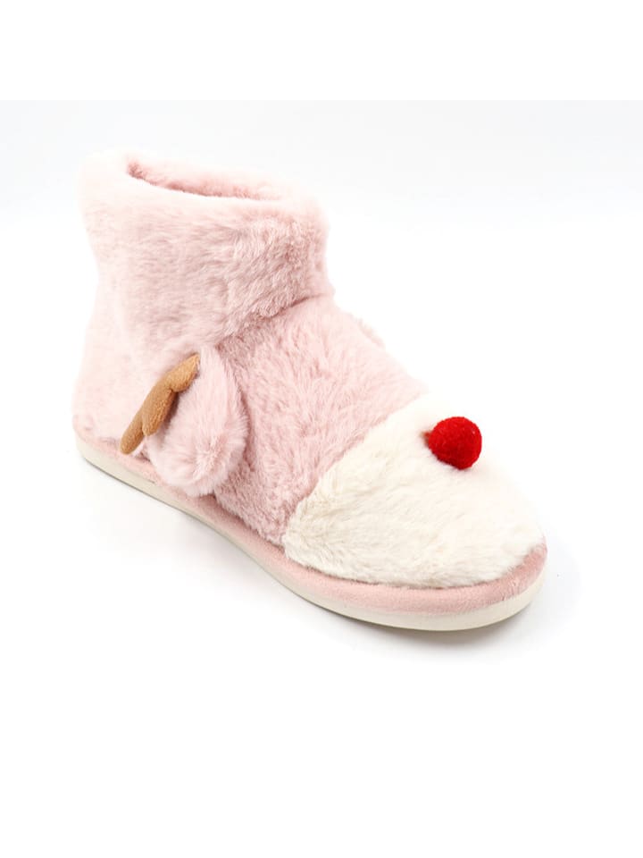 Confly Hausschuhe in Rosa/ Creme günstig kaufen