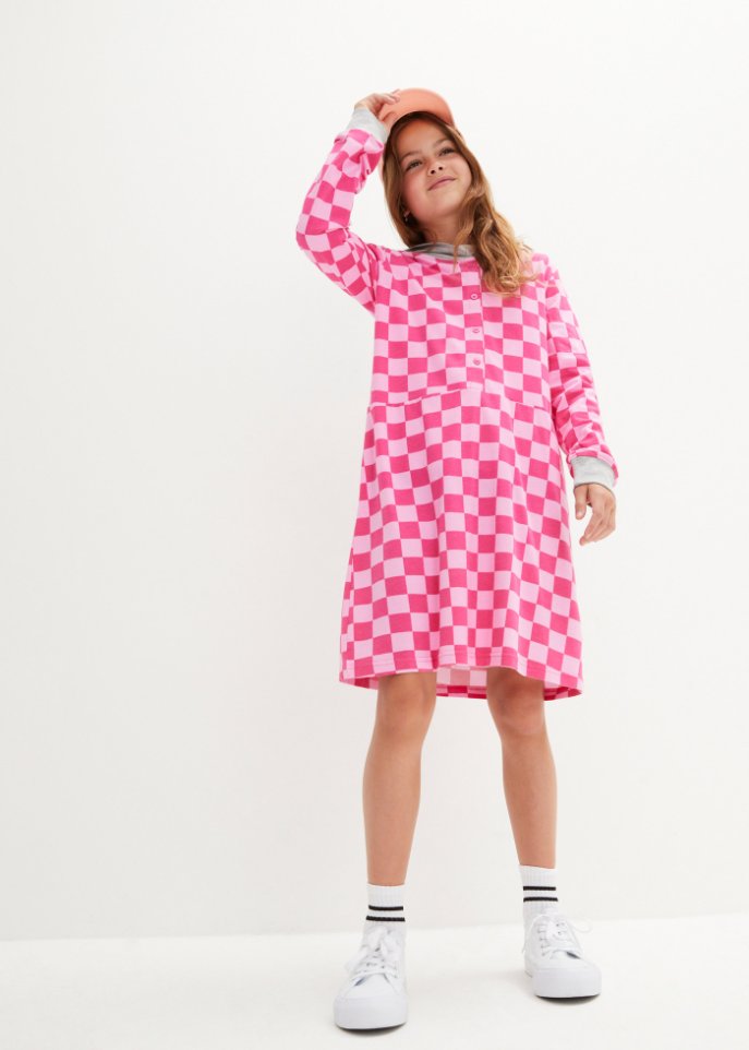 Mädchen Kapuzen-Jerseykleid