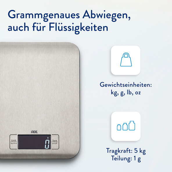 Digitale Küchenwaage Ronda, silbergrau
