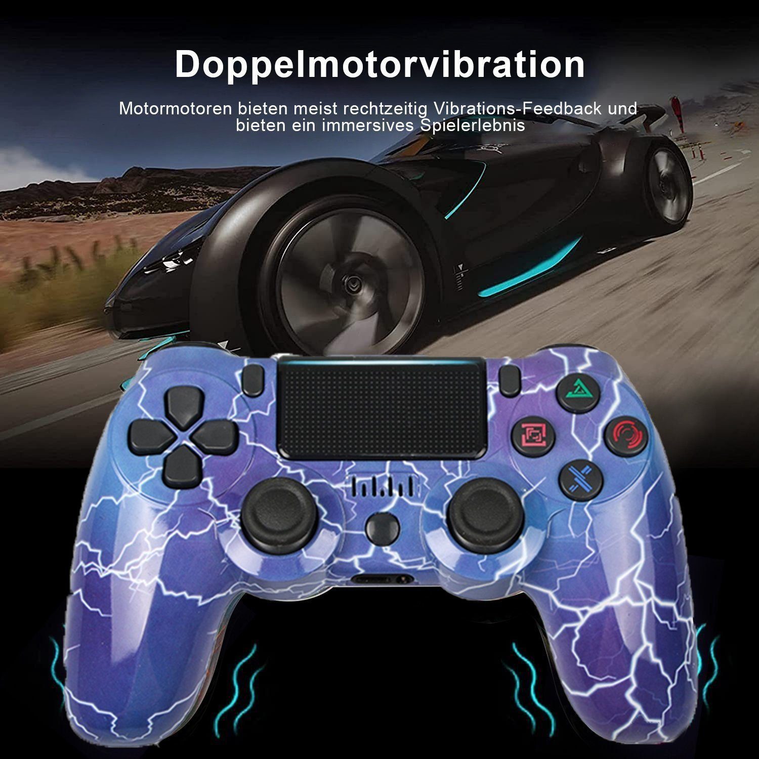 KINSI Gamepad,Game Controller, für PS4,doppelseitig,600mAh PlayStation 4-Controller