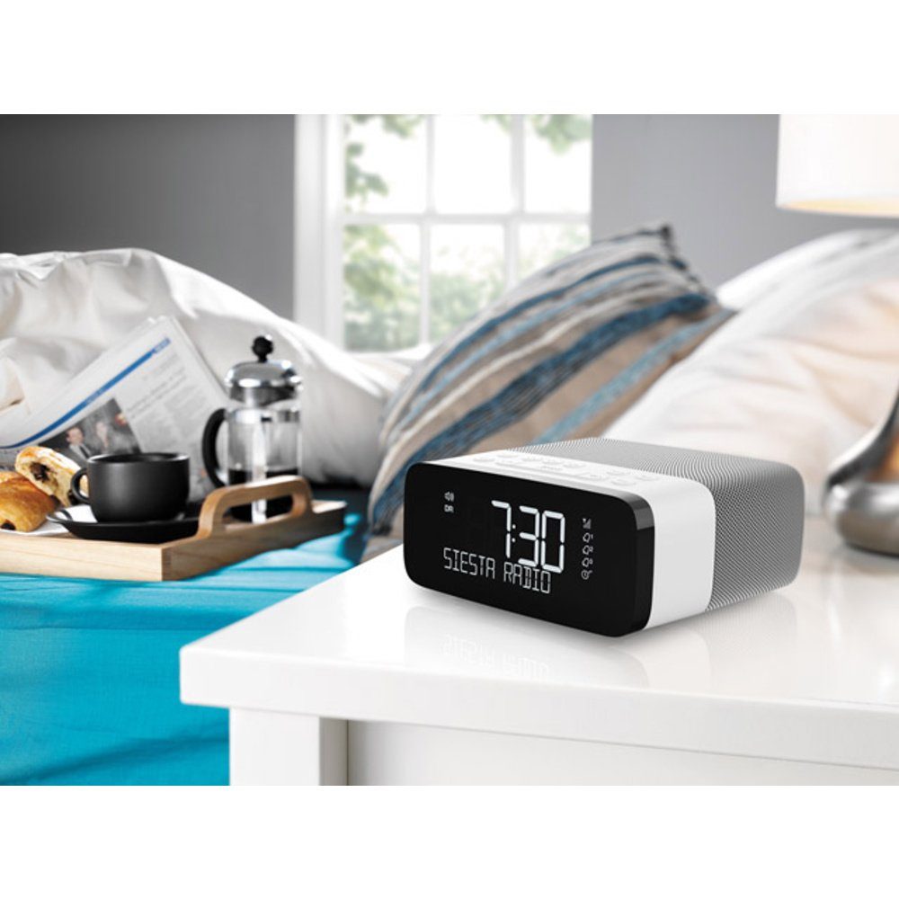 Pure Pure Radiowecker DAB+, UKW USB Weiß, Schwarz Radio