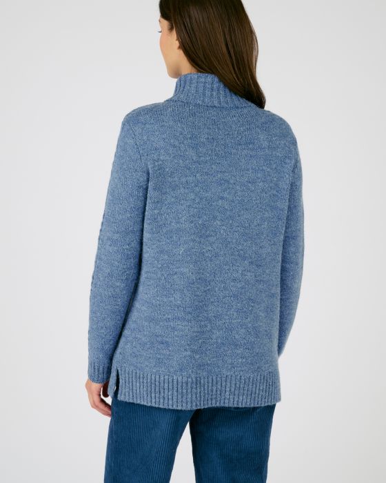 Pull col roulé maille chinée Thermolactyl