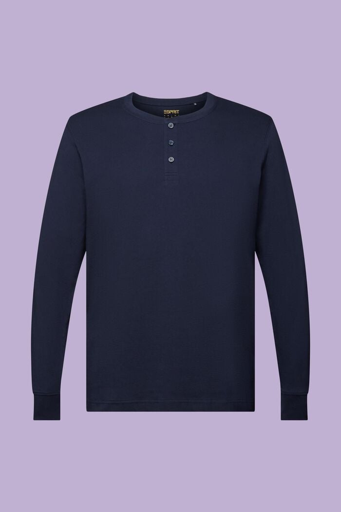 Jersey-Top im Henley-Stil