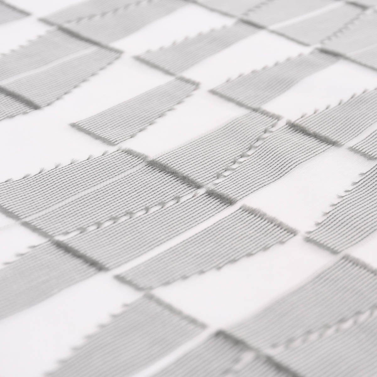 Meterware Rasch Textil Stores Scherli Rechtecke abstrakt grau 300cm, halbtransparent, Kunstfaser, überbreit