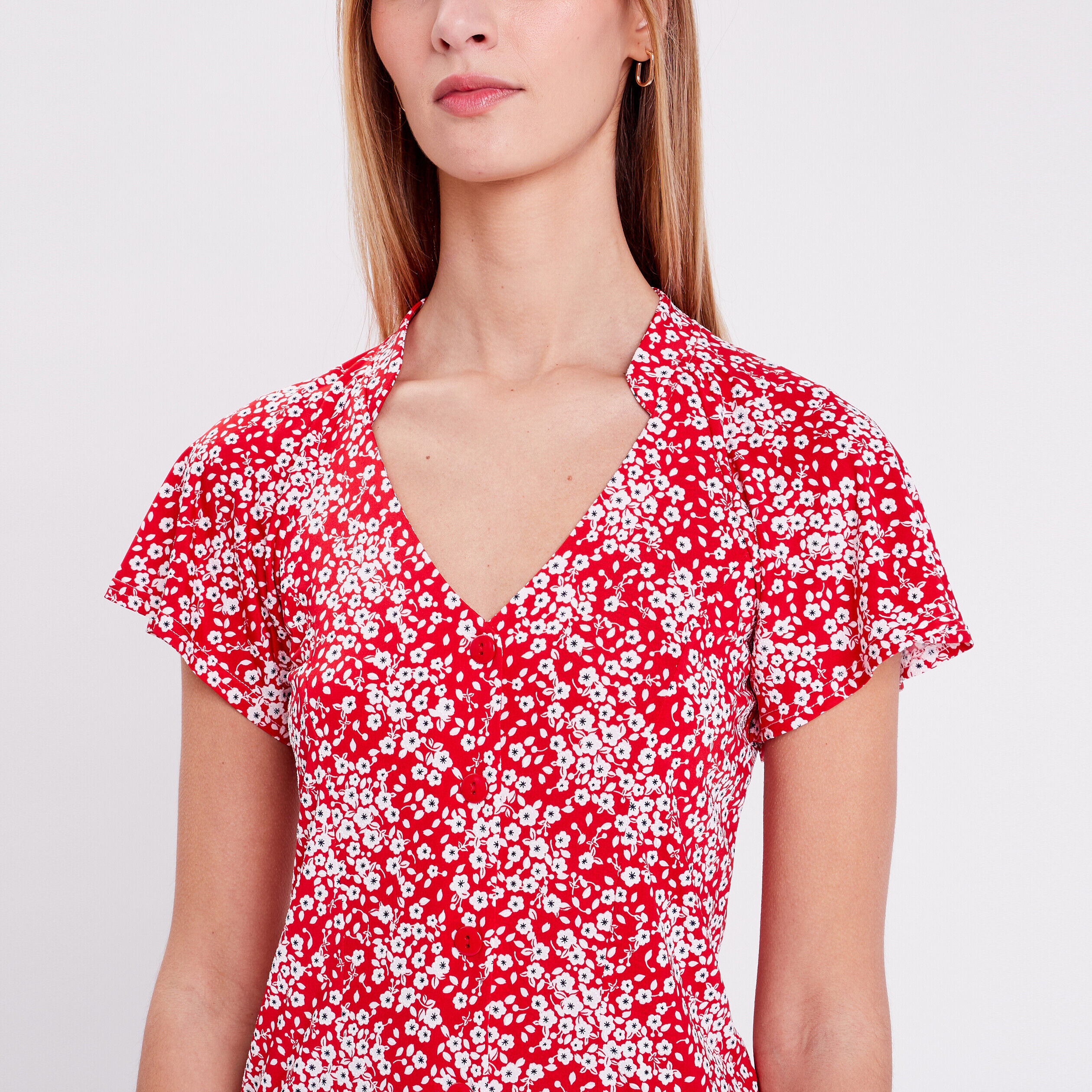 Blouse boutonnée rouge femme | Cache Cache