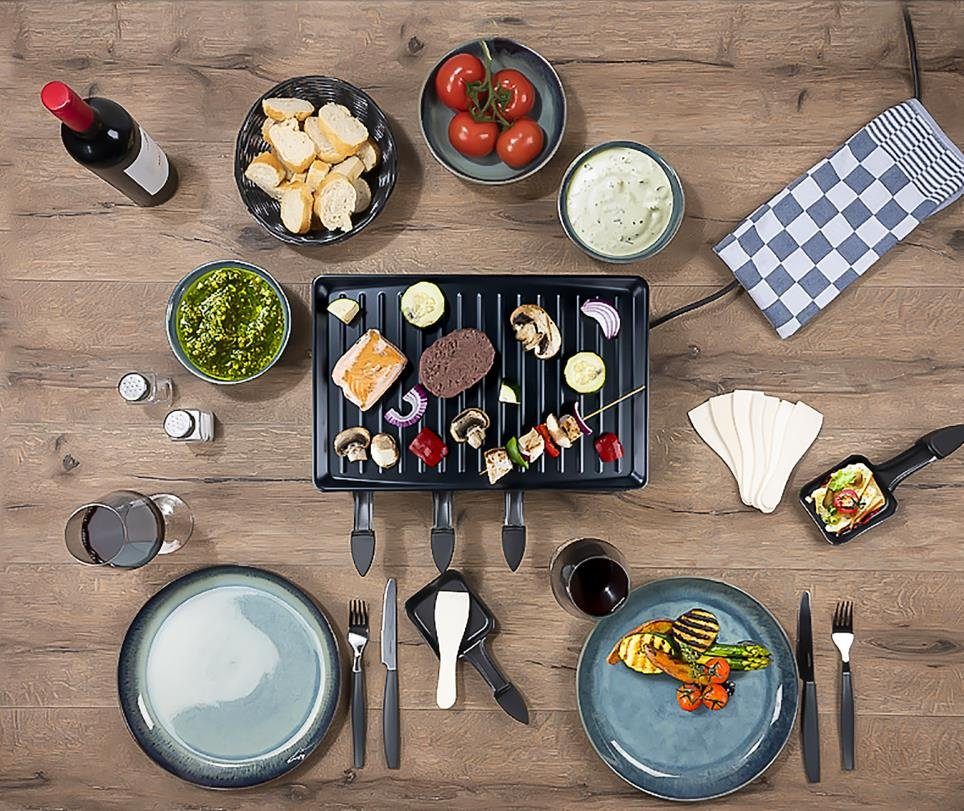 *Alpina* Raclette Raclette-Grill, 8 Raclettepfännchen, 1400,00 W, für 8 Personen