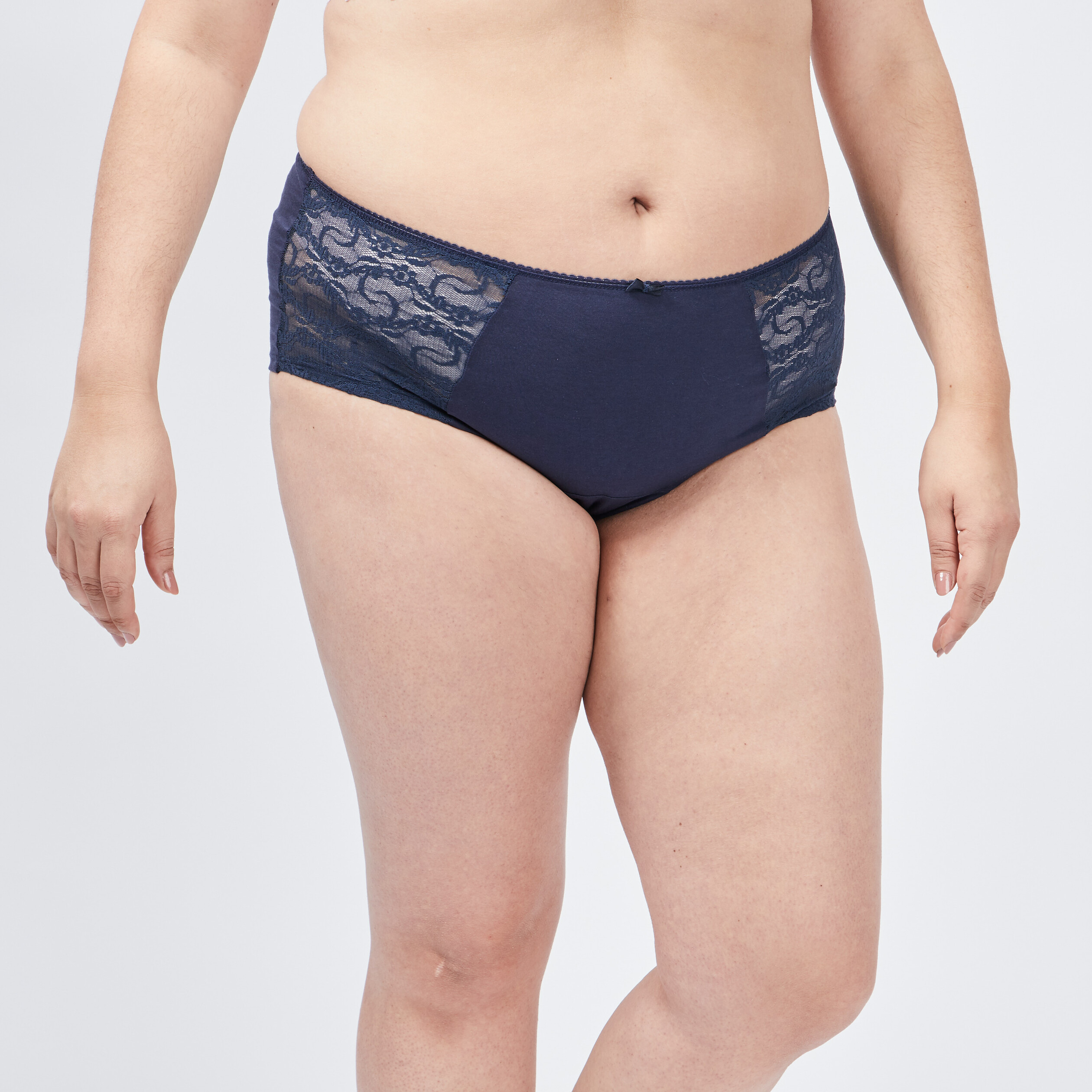 Shorty en coton bleu marine femme grande taille | La Halle