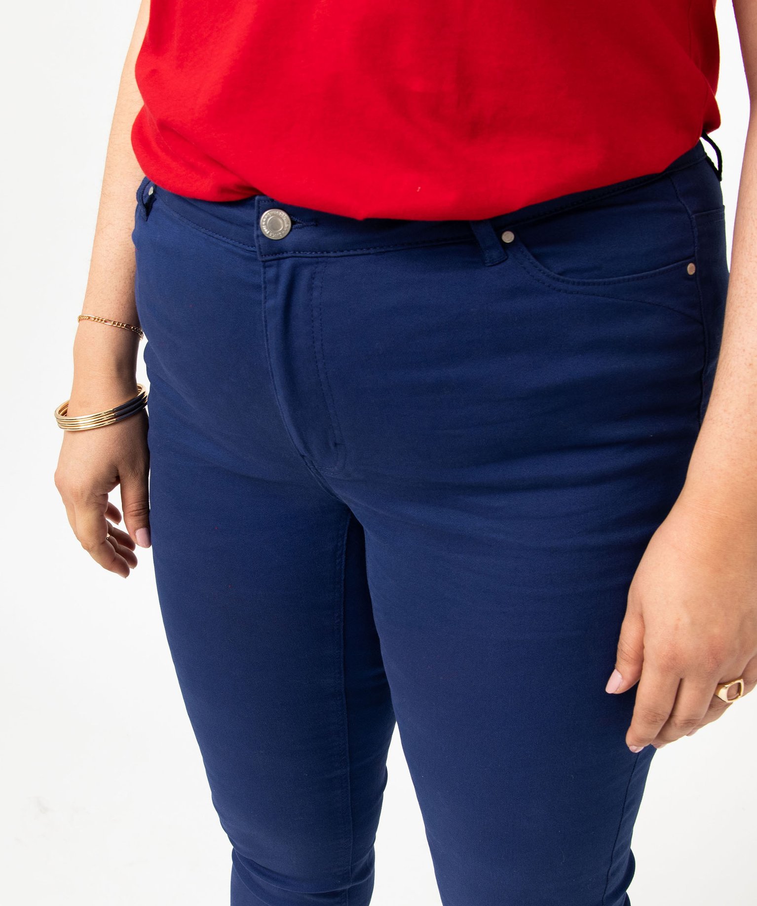 Pantalon femme grande taille coupe Regular bleu fonce | GEMO