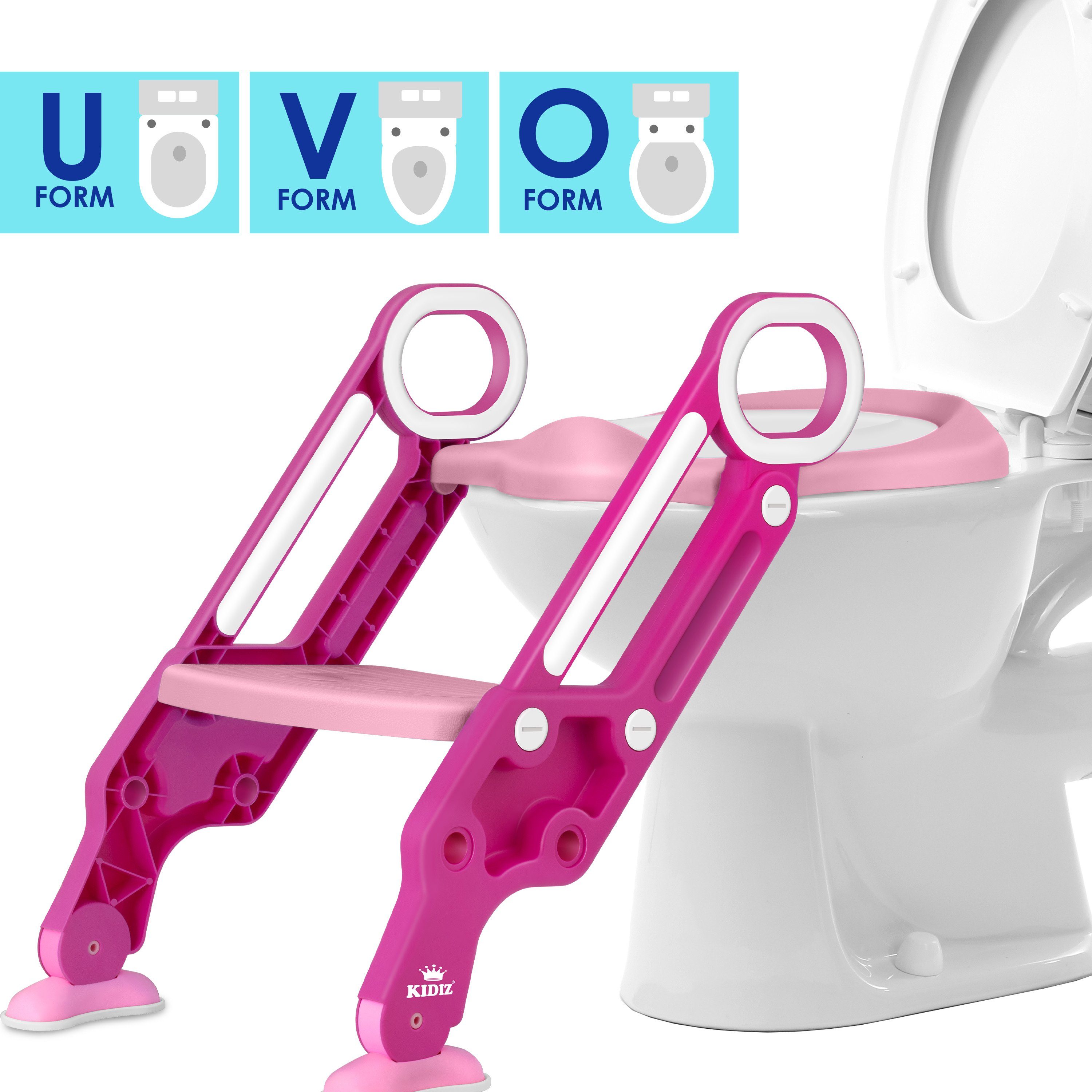 KIDIZ Kinder-WC-Sitz, Kinder Toilettensitz Toilettentrainer mit Treppe und Griffe