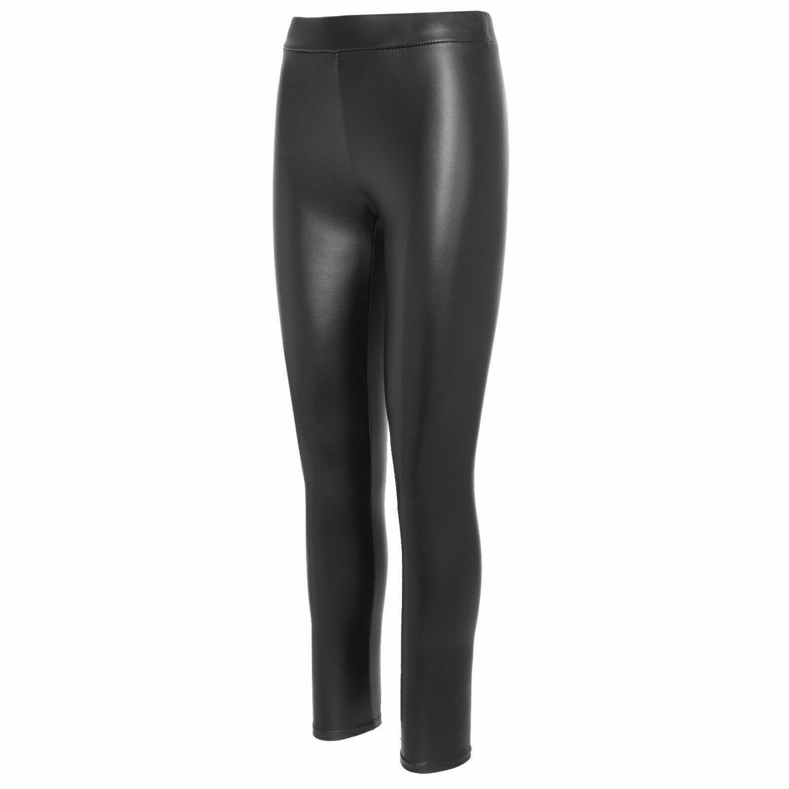 Kendindza Collection Highwaist Leggings Kunstleder Leggings Leggins Hose Leder Optik Hohe Taille High-Waist matt