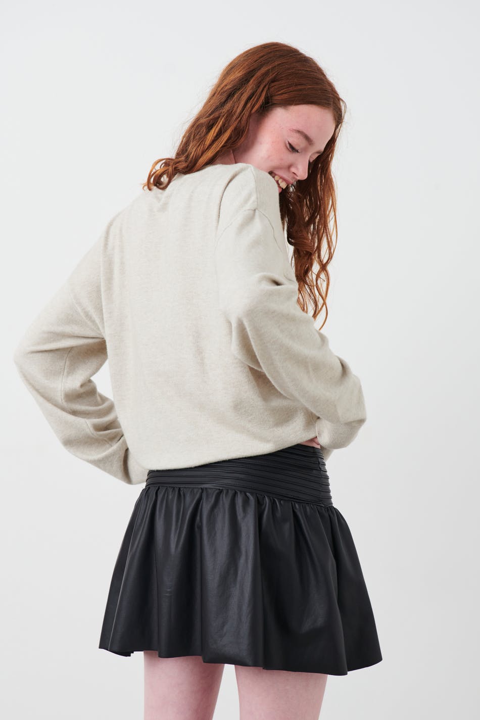 Y low waist pu skirt