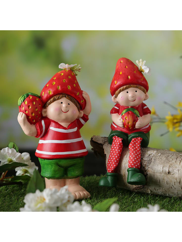 MARELIDA Dekofigur Erdbeerjunge Fritz Gartendeko H: 18,5cm in rot günstig kaufen onesize