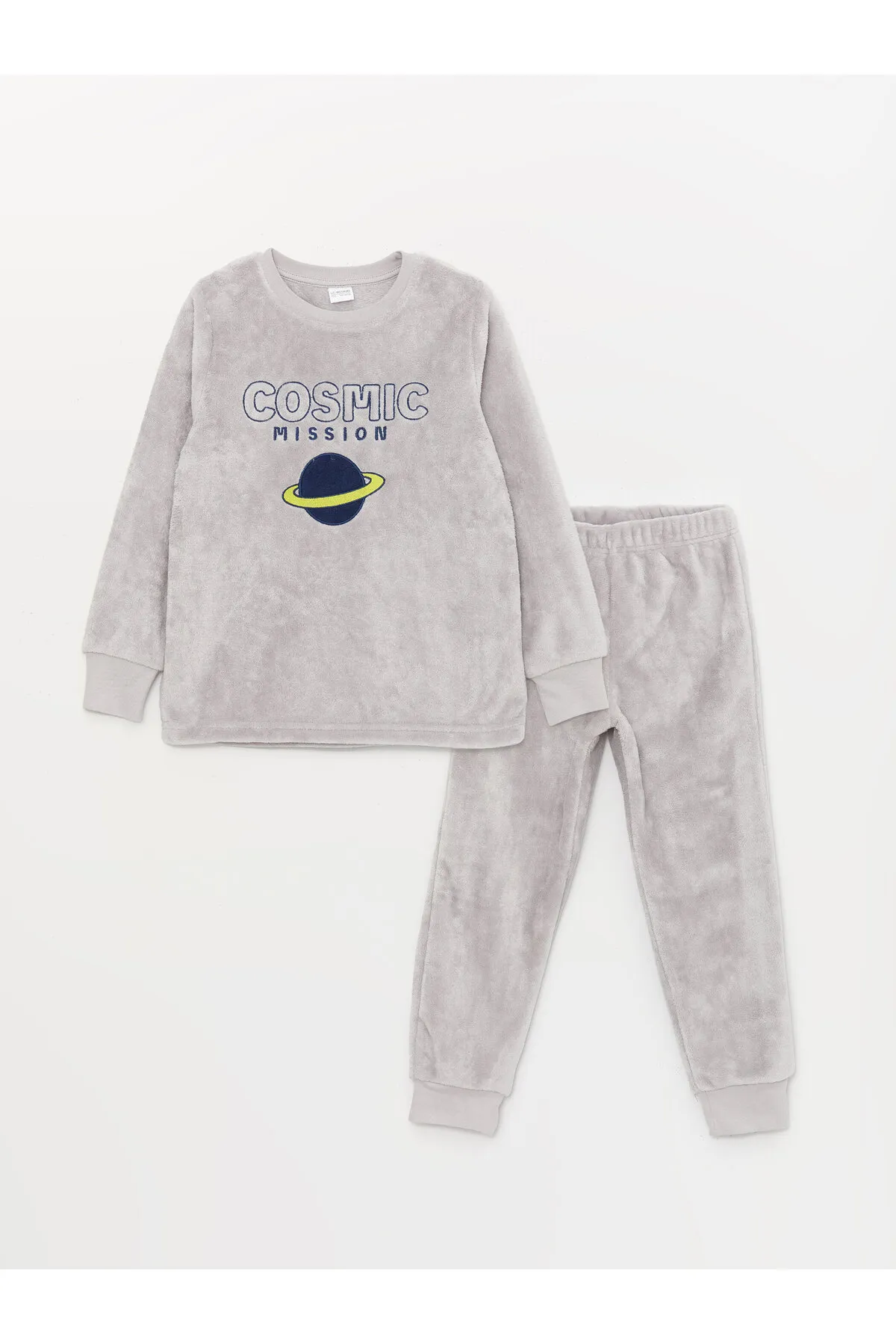 LC Waikiki  Mit Kapuze besticktes Langarm-Plüsch-Jungen-Pyjama-Set