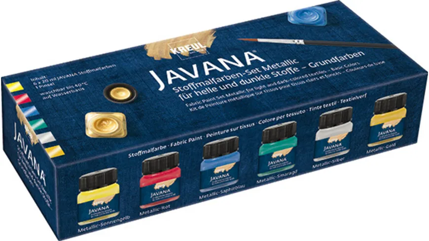 KREUL Javana Stoffmalfarben Metallic Grundfarben 6er Set 120 ml