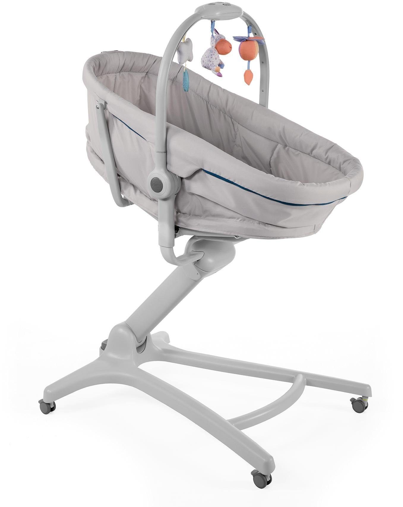 Chicco Kombihochstuhl Baby Hug 4 in 1, Glacial, Stubenwagen, Liegesessel, Hochstuhl und erster Stuhl in Einem!
