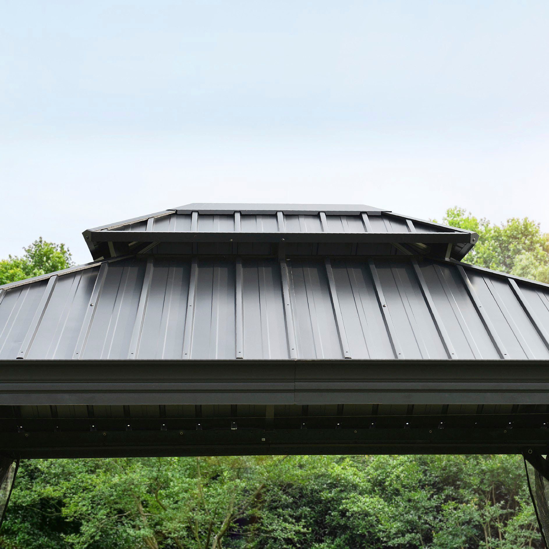 Leco Pavillon He_lena, 3,65 x 3 m Anthrazit Aluminium