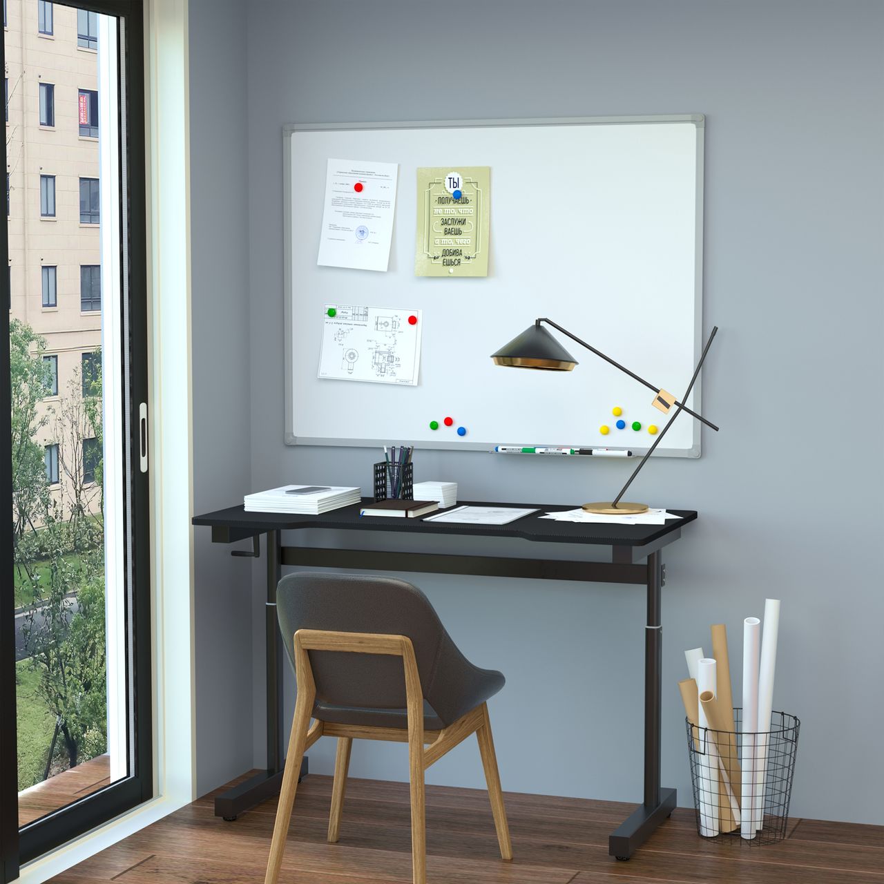 Vinsetto Schreibtisch Computertisch Schwarz 120 x 60 x 72-117 cm