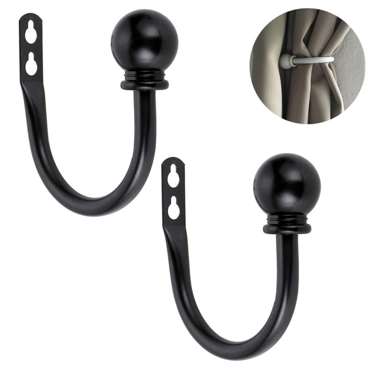 Raffhalter 1Paar leichte Metall-Vorhanghaken – Retro-Wandbefestigung, Rwoythk