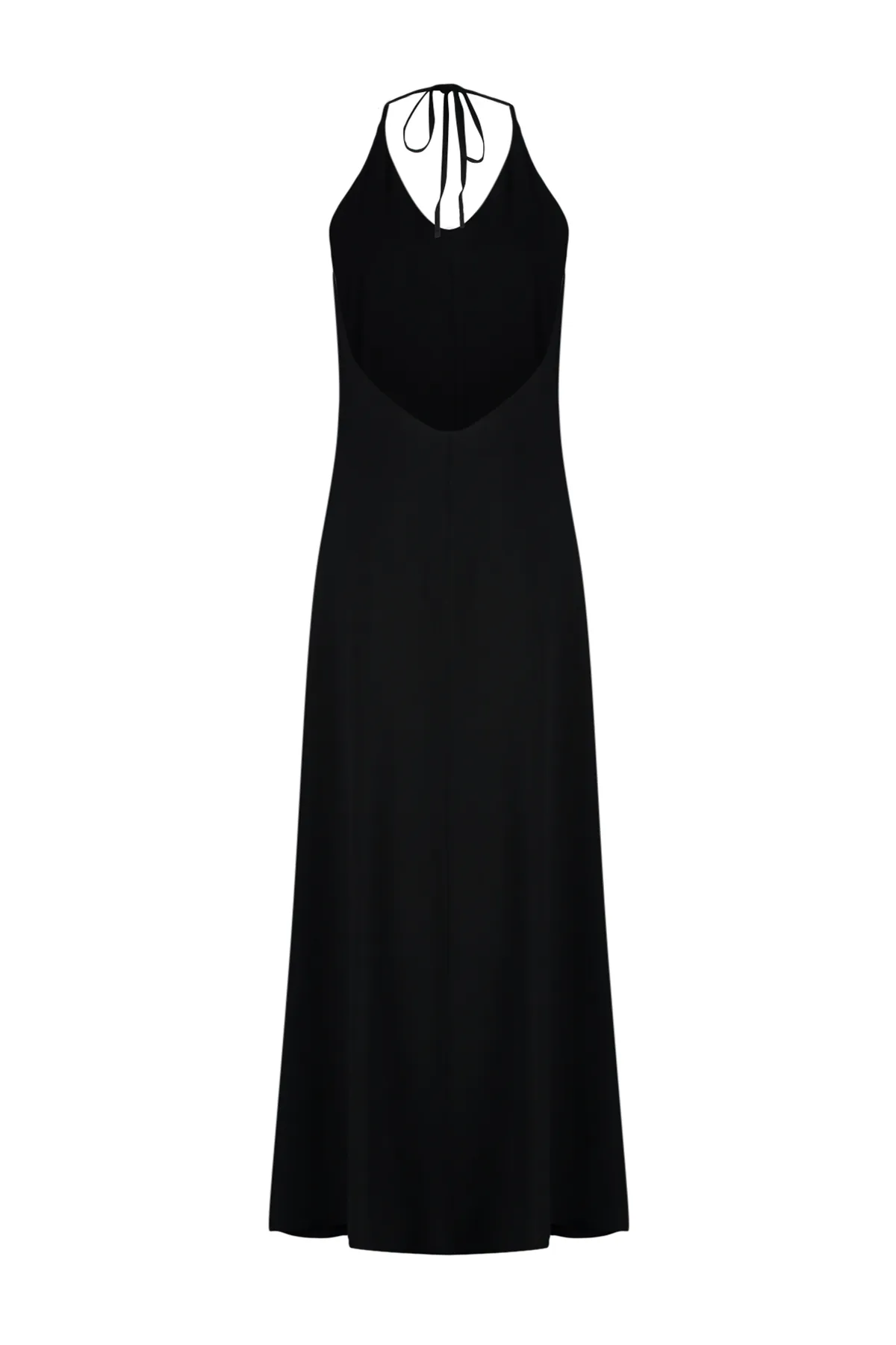 Trendyol Collection  Schwarzes Maxi-Strandkleid mit gewebtem Rücken und tiefem Ausschnitt TBESS24EL00022