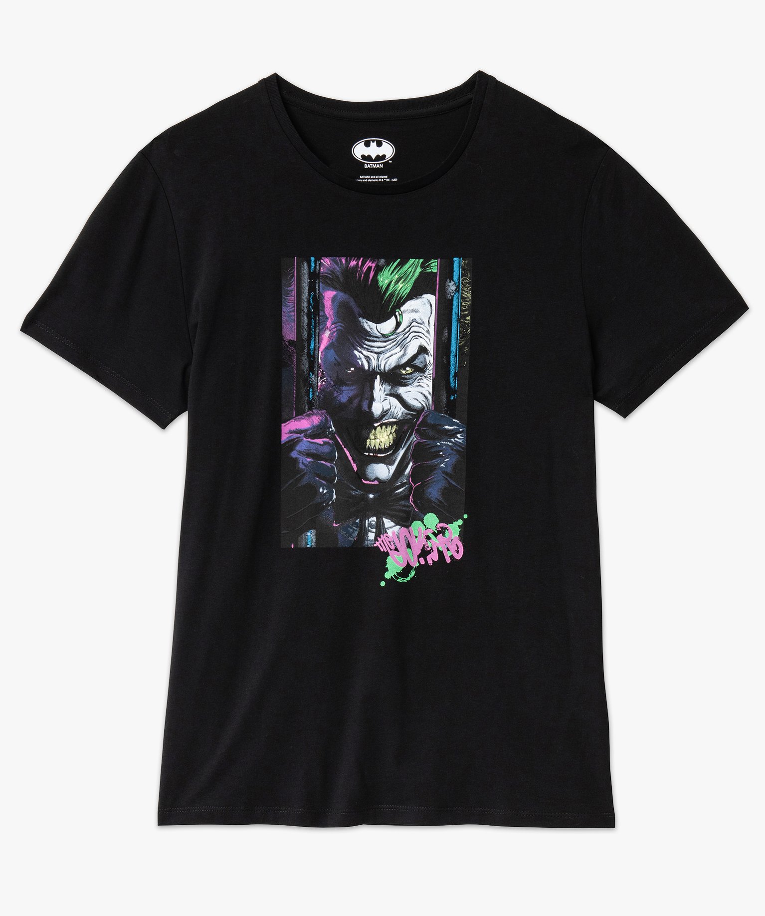 Tee-shirt manches courtes imprimé Le Joker homme - Batman noir | GEMO