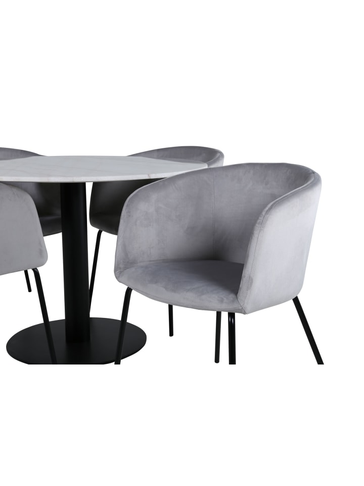 ebuy24 Essgruppe Estelle 105 (5-teilig) Grau 106 x 106 cm günstig kaufen onesize