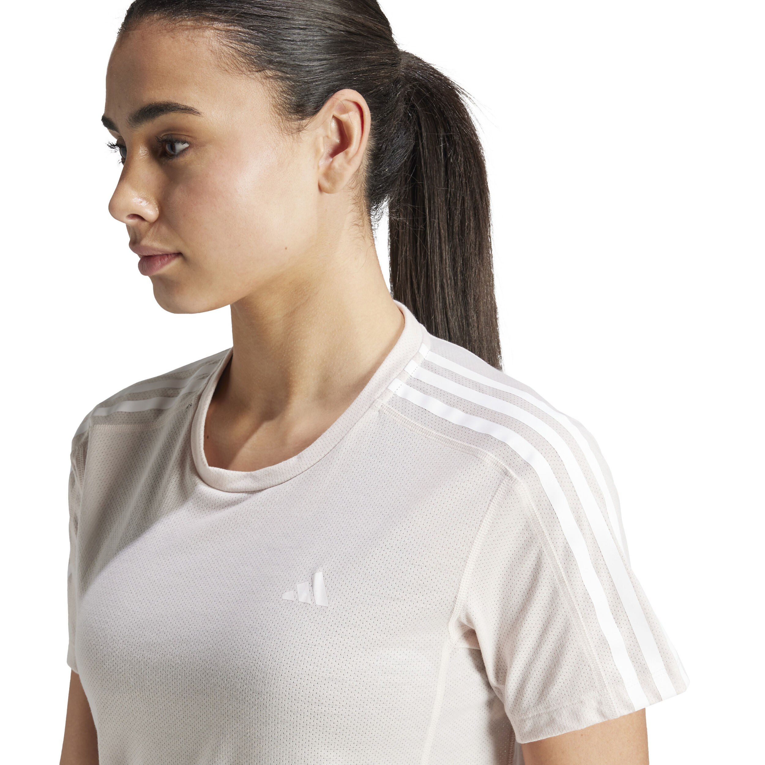 Own The Run E 3S Tee Laufshirt Damen - Creme