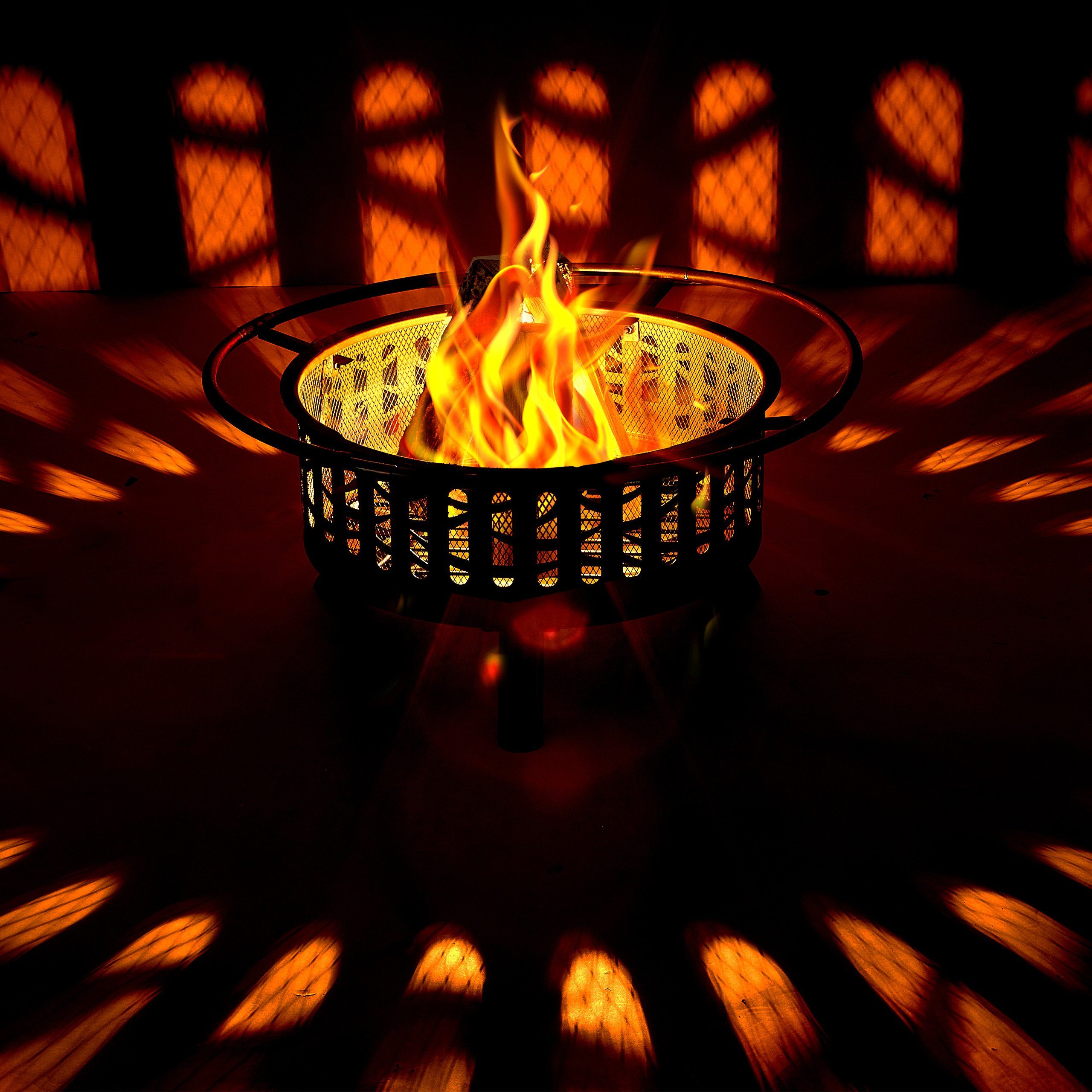 relaxdays Feuerschale Feuerschale mit Funkenschutzgitter