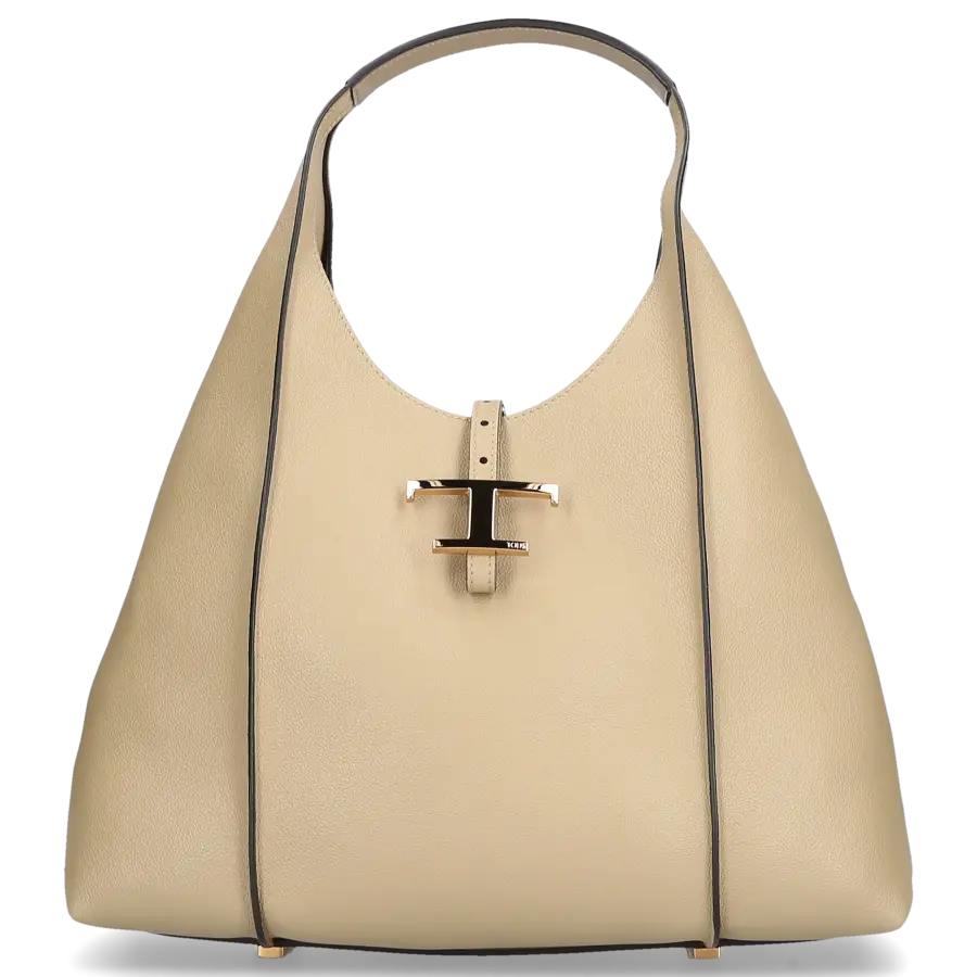 Tod's - Handtasche T TIMELESS HOBO Kalbsleder - beige