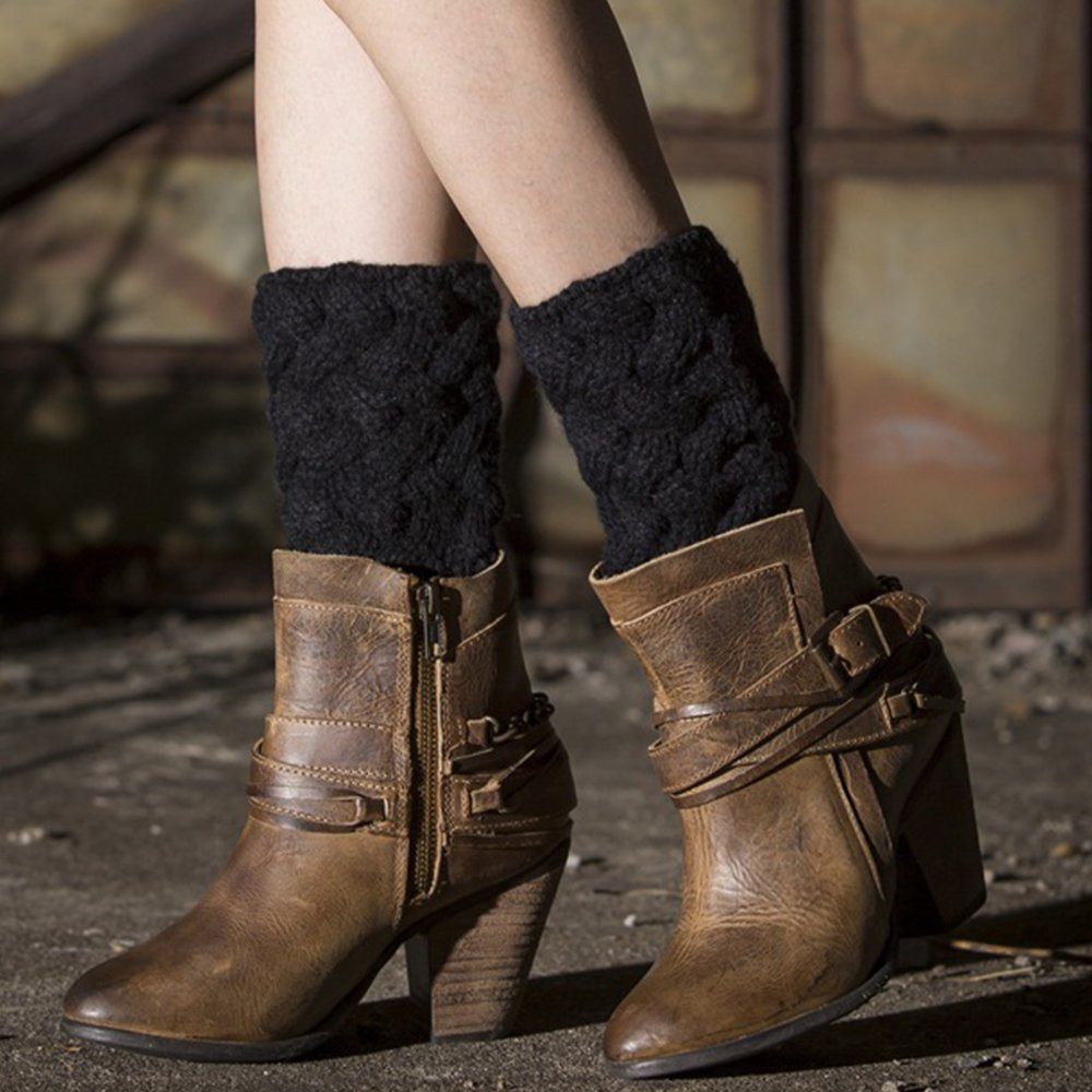 Opspring Beinstulpen 4 Paar Stiefelsocken,gestrickt Stiefelsocken, kurze Beinstulpen (8-St)