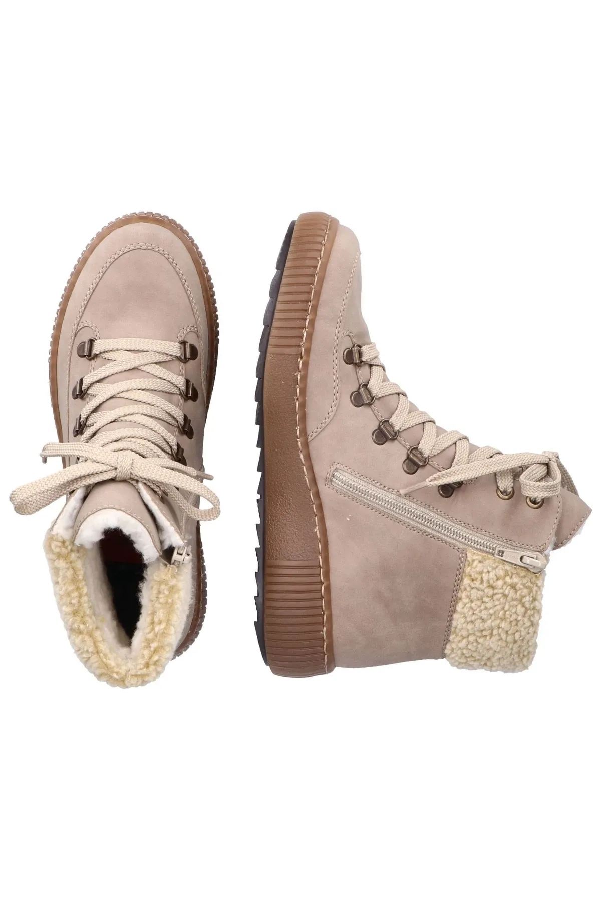 Rieker  Stiefelette - Grau - Flacher Absatz
