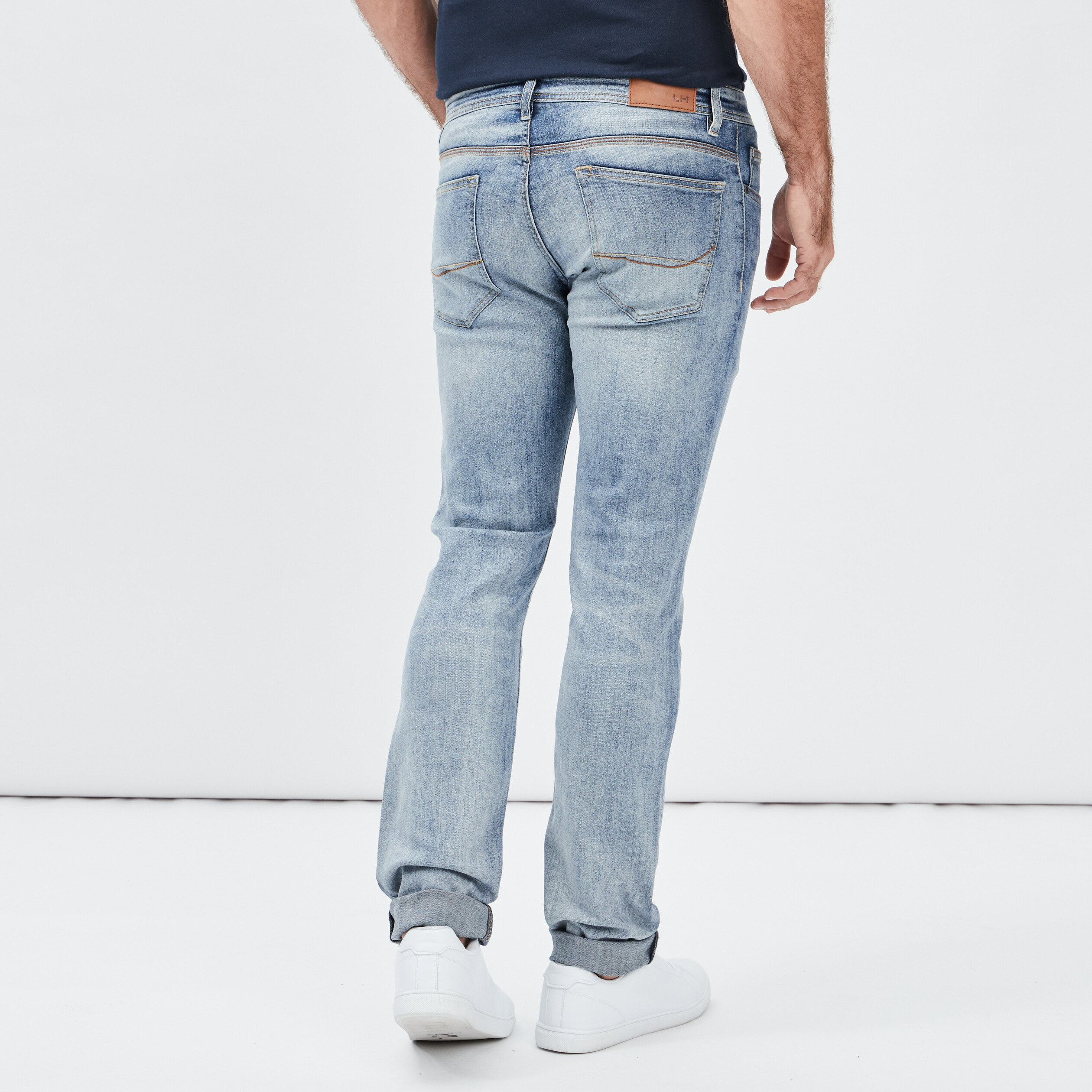 Jeans straight effet délavé denim bleach homme | La Halle