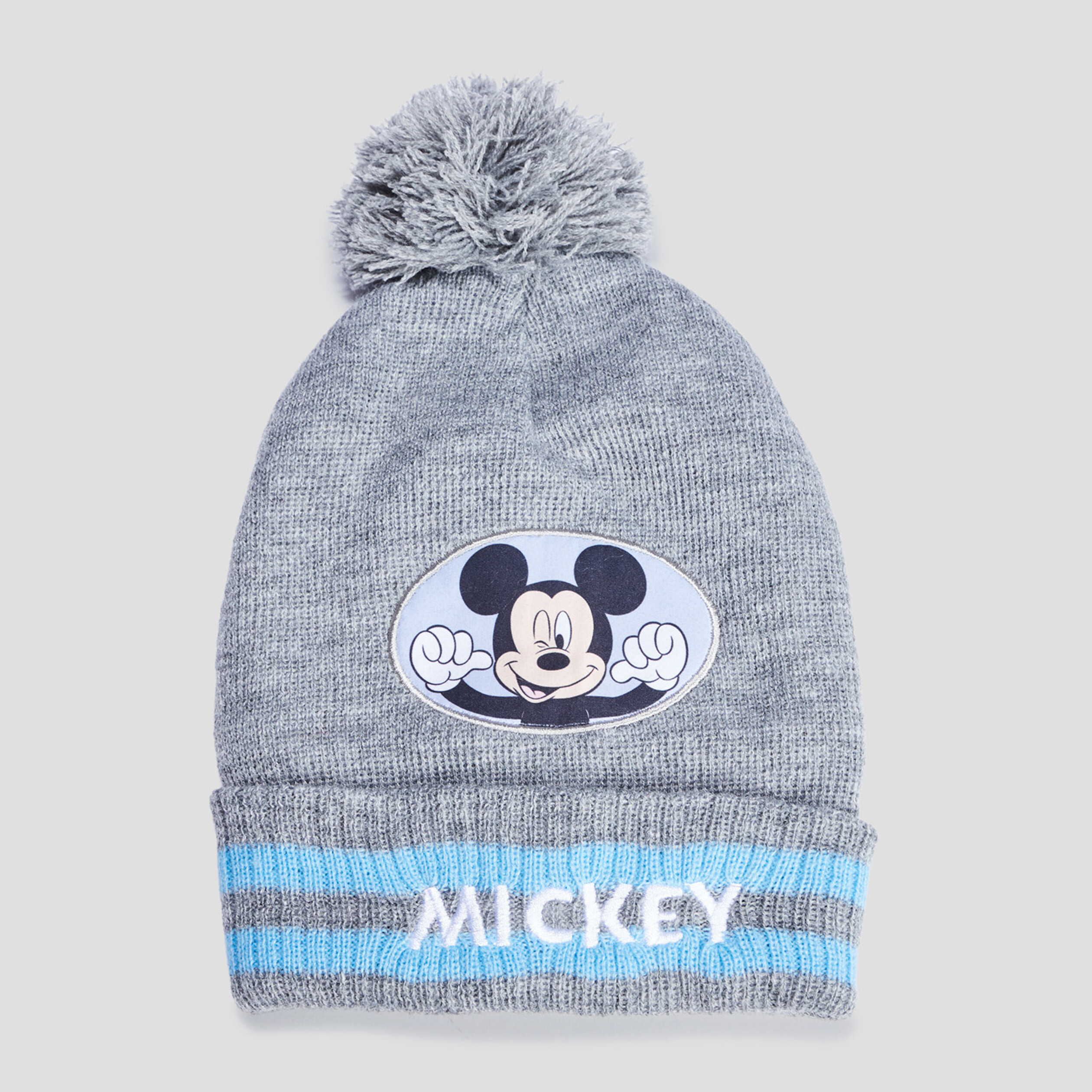 Ensemble bonnet et gants Mickey gris clair garçon | La Halle
