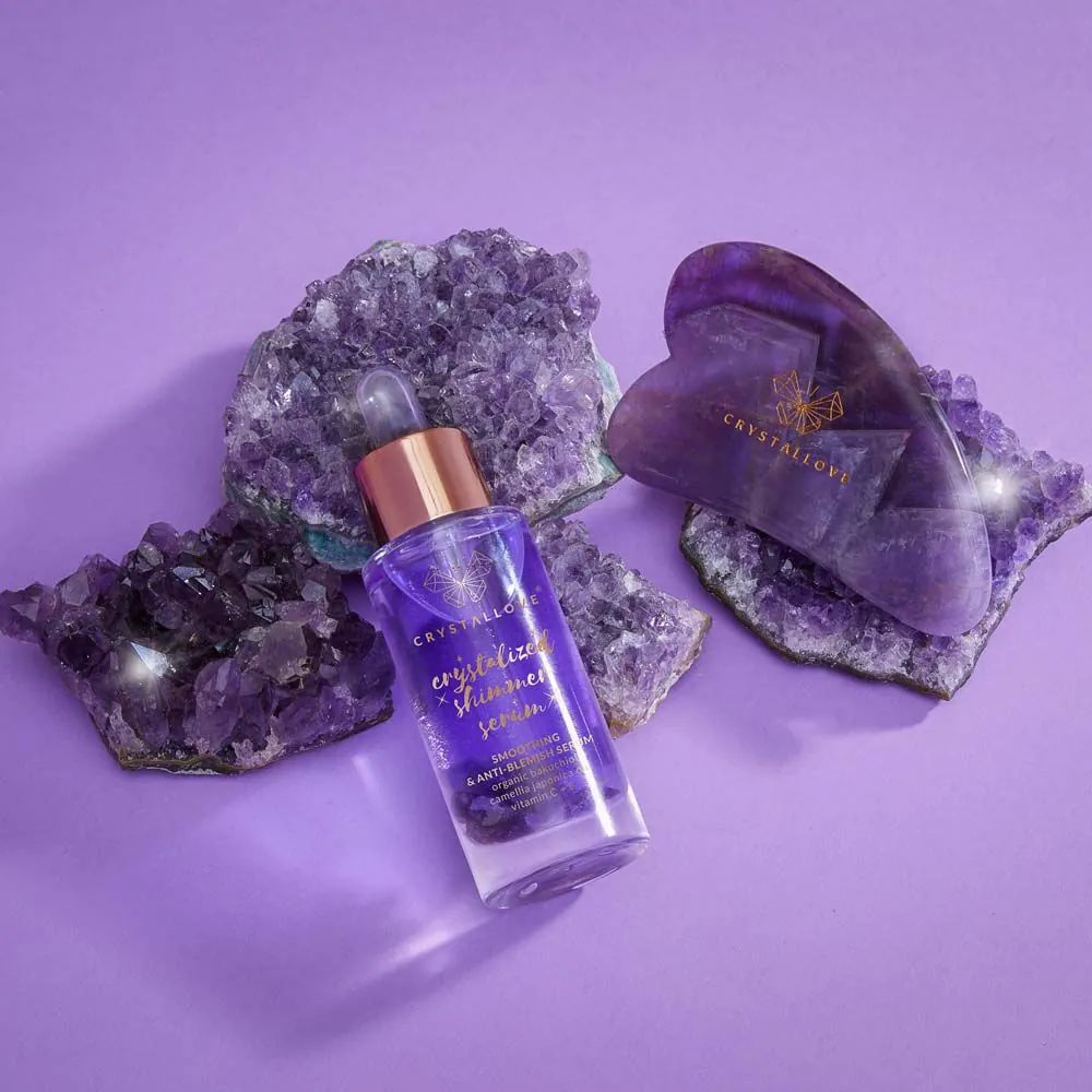 Crystallove Amethyst Ansigtsserum + Gua Sha Massageplade