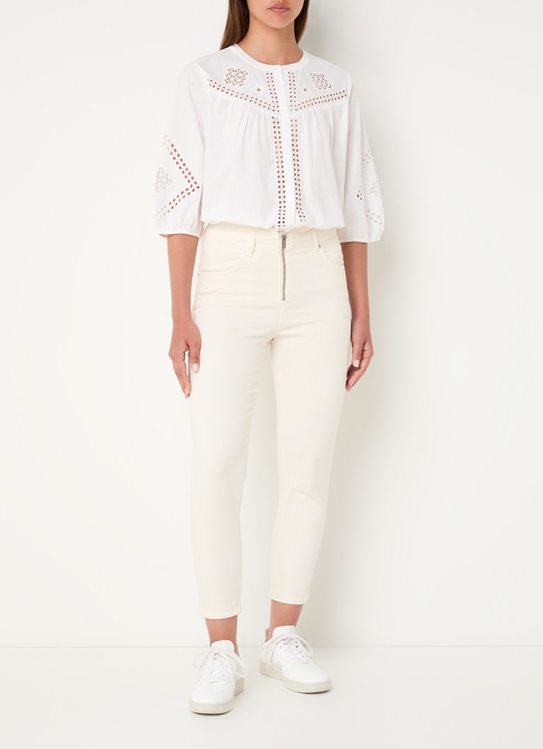 ba&sh  Lirkin blouse met broderie en opengewerkt detail
