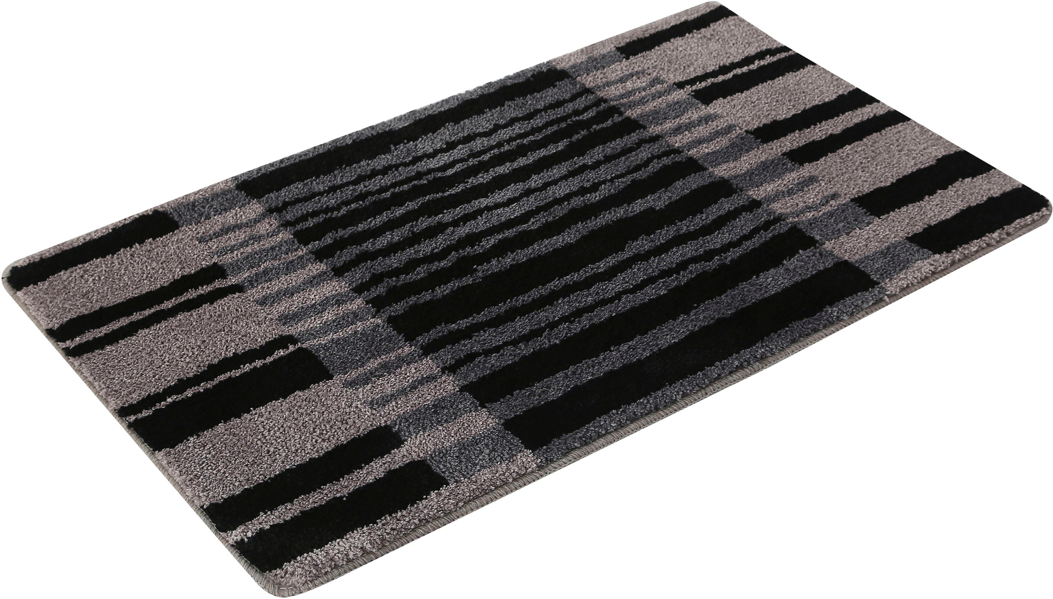 Badematte Cameo Bruno Banani, Höhe 15 mm, rutschhemmend beschichtet, fußbodenheizungsgeeignet, schnell trocknend, strapazierfähig, Polyester, rechteckig, gemustert, Badteppich, Badematten auch als 3 teiliges Set erhältlich