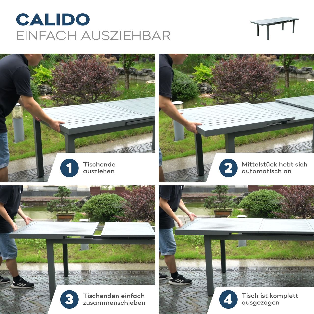 Home Deluxe Sitzgruppe CALIDO MADERA 10 Stühle
