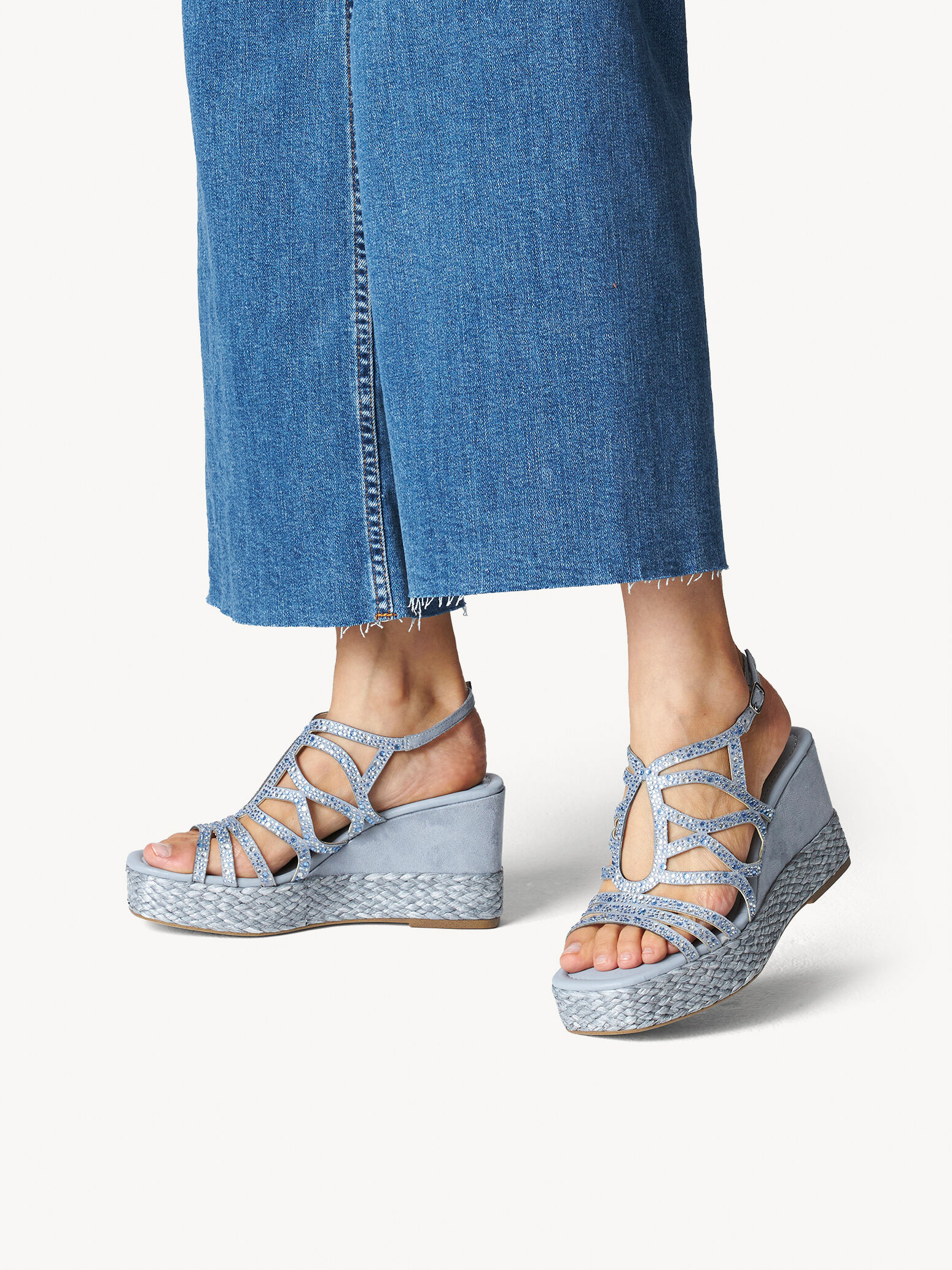 Sandale à talon - bleu