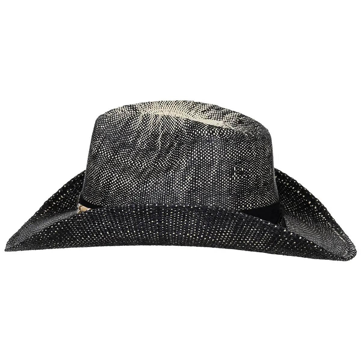 Strohhut Texas mit Hutband, schwarz/braun