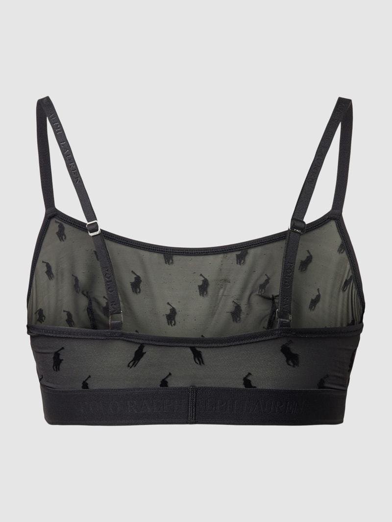 Bralette mit Allover-Logo-Muster in schwarz