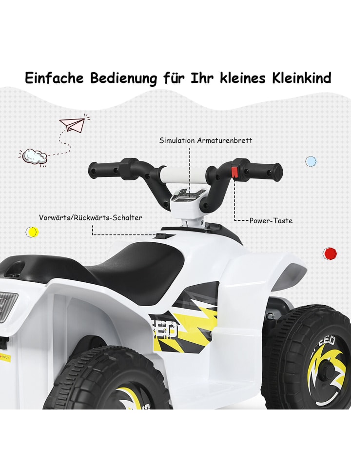 COSTWAY 6V Elektro Quad ab 3 Jahren in Weiß günstig kaufen 40 cm