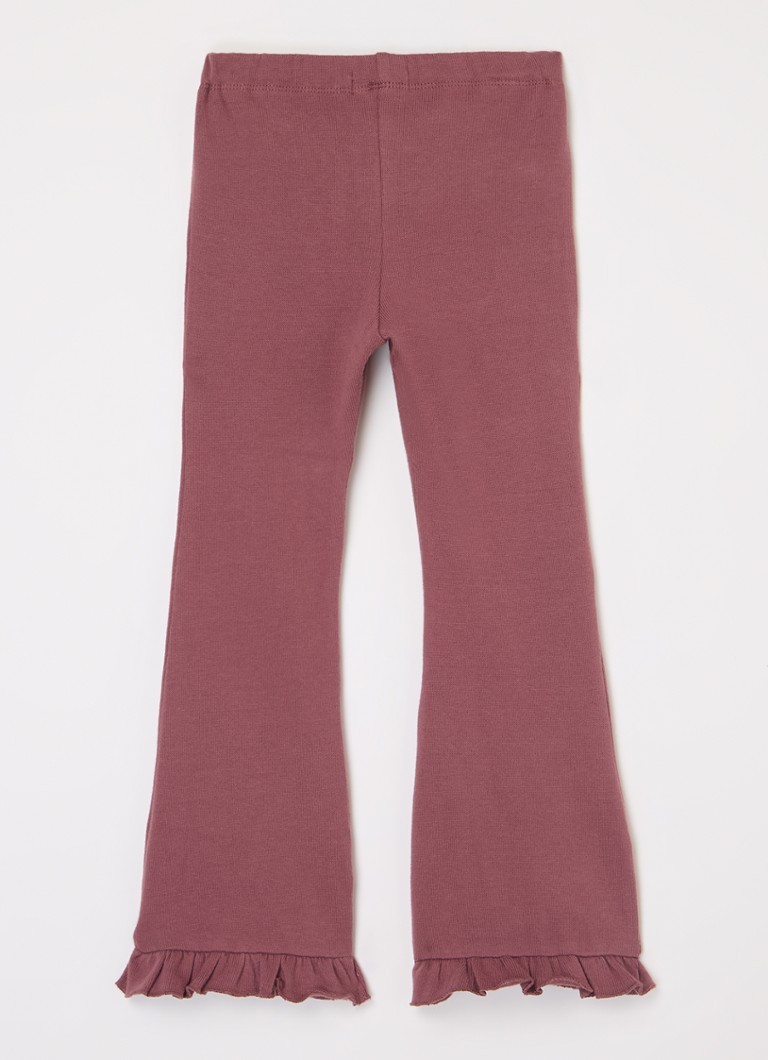Pantaloni evazați Lil' Atelier NMF Horo din bumbac organic