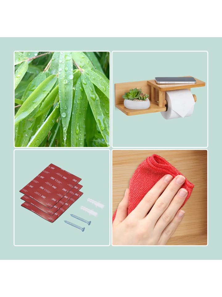 relaxdays Toilettenpapierhalter in Natur günstig kaufen onesize