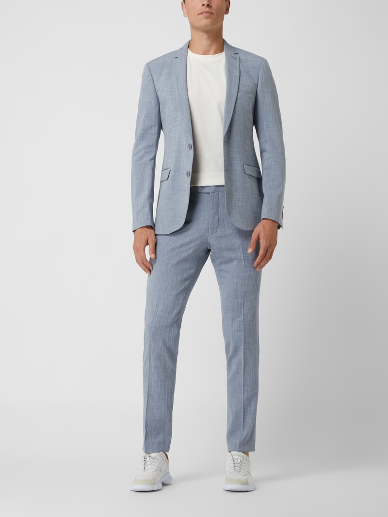 Super Slim Fit 2-Knopf-Sakko mit Stretch-Anteil in blau