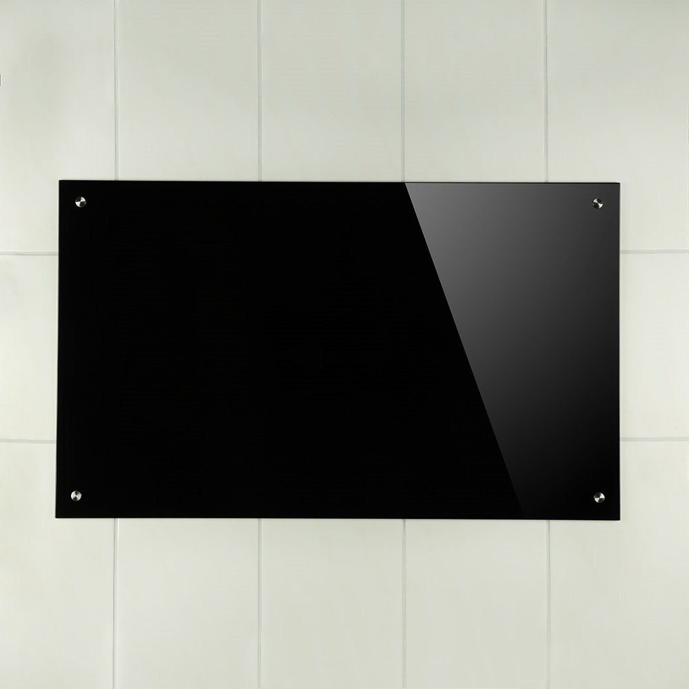 Melko Küchenrückwand Herdspritzschutz Spritzschutz Küchenrückwand aus ESG Sicherheitsglas in Schwarz für alle Untergründe Wandschutz Fliesenspiegel Küche Herd Wand Rückwand Spüle Hartglas Steinwand, (Stück), ESG Sicherheitsglas