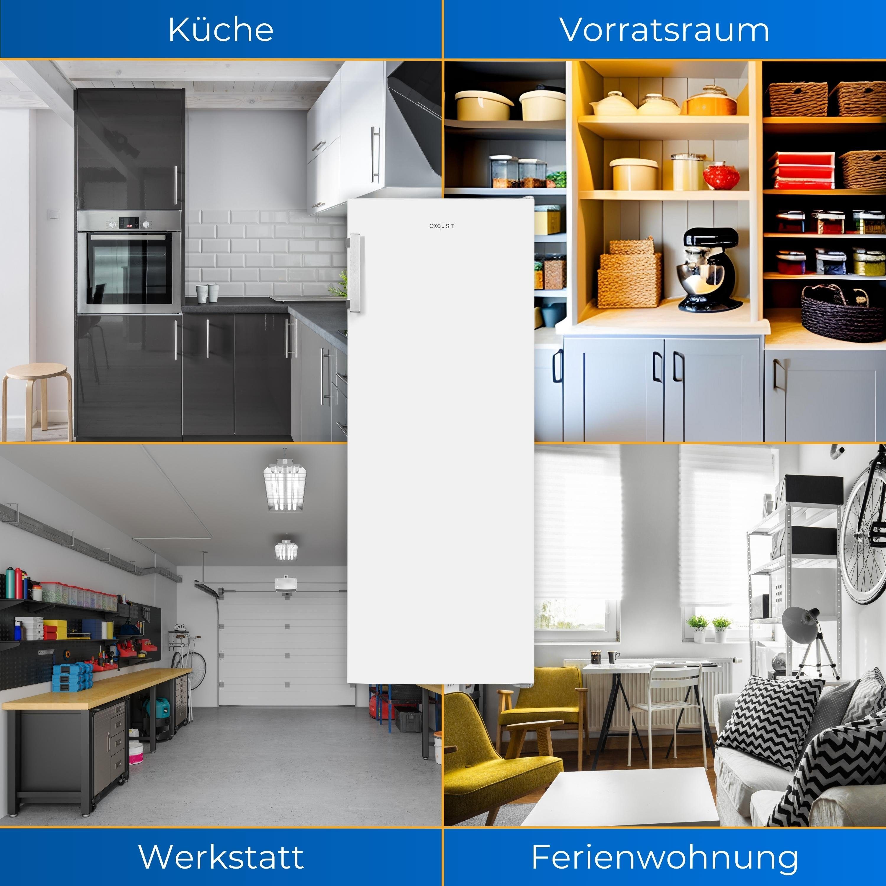 exquisit Gefrierschrank GS5231-NF-H-040D, 143 cm hoch, 54 cm breit, NoFrost, Schnellgefrieren, Umluftkühlung