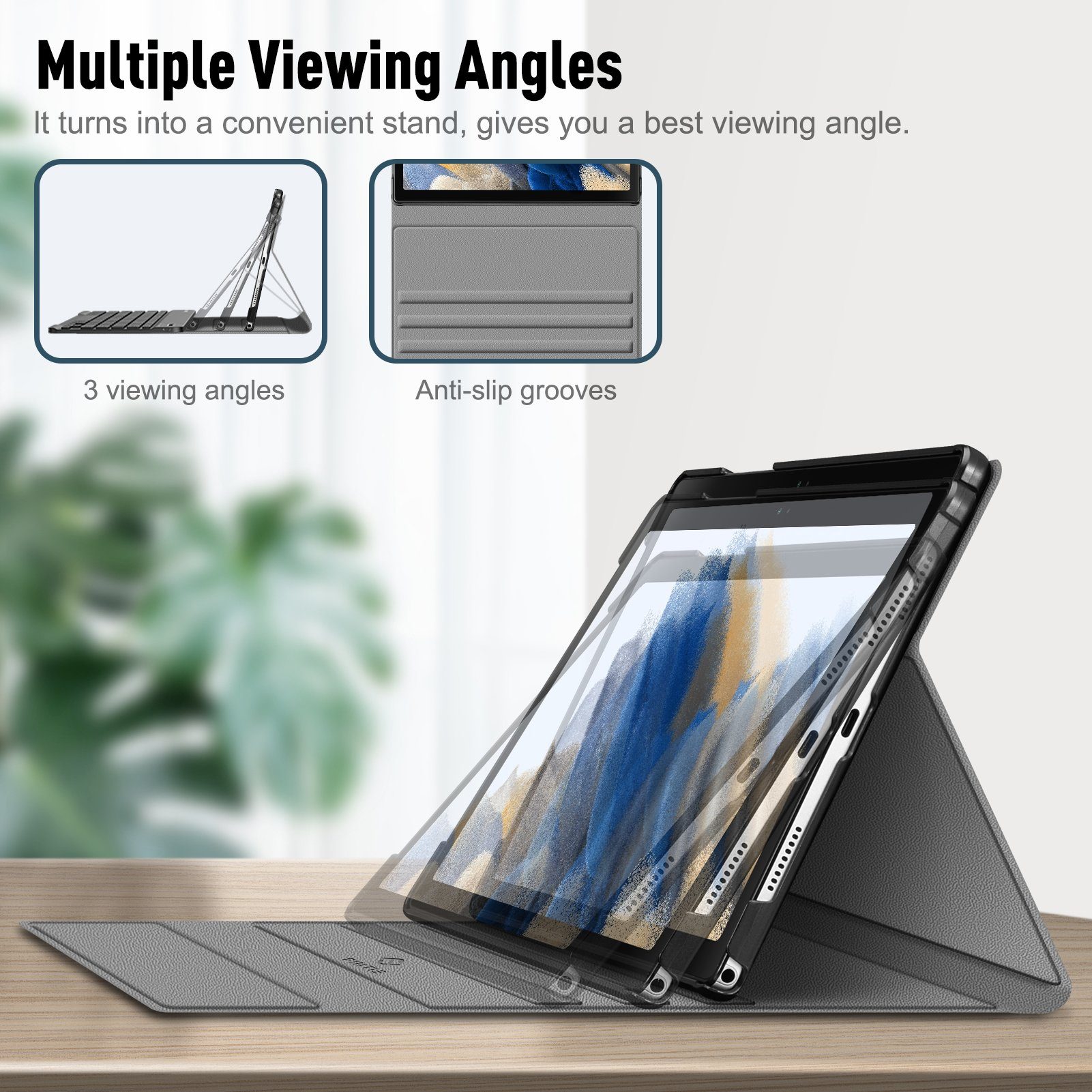 Fintie Tablet-Hülle Tastatur Hülle für Samsung Galaxy Tab A8 10,5 Zoll 2021 SM-X200/X205/X207 - Keyboard Cover mit Magnetisch Abnehmbarer Deutsches Layout Tastatur 10,5 Zoll