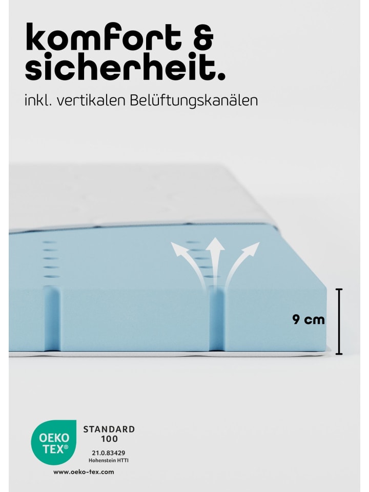 Sämann Beistellbett mit Matratze Cloud Air & Umbauseite - sahara dust/natur - Dreamy günstig kaufen 60x120 cm